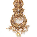 Isvaraah 2.0 Gold Plated White Womens Pair of Chandbali Earrings