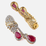 Florence Gold Plated Pink Womens Pair of Drop Earrings