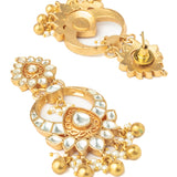 Gold Plated Womens Kundan, Polki Pair of Earrings