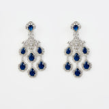 Zia Silver Plated Blue Zircon Womens Pair of Danglers Earrings (Freesize)