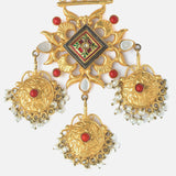Gold Plated Red Womens Beaded Paasa