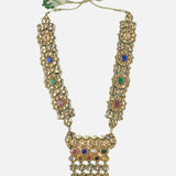 Gold Plated Green Womens Long Necklace
