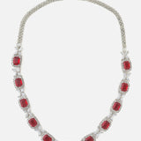 Silver Plated Pink Womens Short Necklace