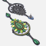 Florence Black & Green Womens Pair of Drop Earrings
