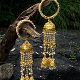 Gold Plated Womens Kundan, Polki Pair of Kaleeras