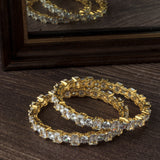 Gold Plated Synthetic Stone Womens Pair of Bangles