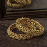 Gold Plated Temple Womens Pair of Bangles