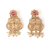Isvaraah 2.0 Gold Plated Pink Womens Pair of Chandbali Earrings