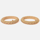 Gold Plated Temple Womens Pair of Bangles