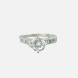 Zia 2.0 Silver Plated Womens Zircon Ring