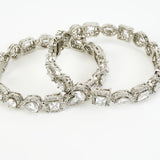 Zia Silver Plated Zircon Womens Pair of Bangles