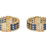 Gold Plated Blue Womens Kundan, Polki Pair of Bangles