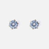 Gold Plated Womens Diamond Stud Pair of Earrings
