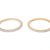 Zia Gold Plated White Womens Zircon Pair of Bangles