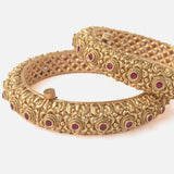 Gold Plated Temple Womens Pair of Bangles