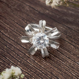 Zia 2.0 Silver Plated Womens Zircon Ring