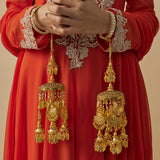 Gold Plated Womens Pair of Kaleeras (Freesize)