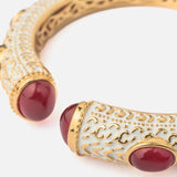 Antara Gold Plated Red & White Womens Zircon Kadas