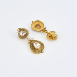 Saadgi Gold Plated Womens Kundan, Polki Pair of Dangler Earrings (Freesize)