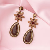 Florence Brown Womens Pair of Drop Earrings