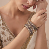 Florence Gold Plated Purple Womens Kundan, Polki Pair of Bangles