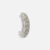 Silver Plated Womens Pair of Half Hoop Earrings