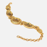 Gold Plated Red Womens Kundan & Polki Bracelet