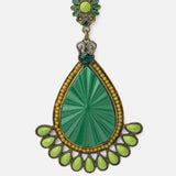 Florence Gold Plated Green Womens Pair of Drop Earrings