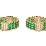 Gold Plated Green Womens Kundan, Polki Pair of Bangles