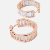 Rose Gold Womens Pair of Hoop Earrings