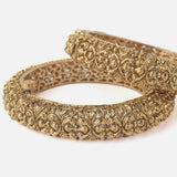 Gold Plated Temple Womens Pair of Bangles