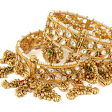 Gold Plated Multicolored Womens Kundan, Polki Pair of bangles