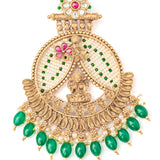 Isvaraah 2.0 Gold Plated Green Womens Pair of Chandbali Earrings