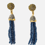 Florence Gold Plated BlueWomens Beaded Pair of Earrings (Freesize)