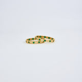 Saadgi Gold Plated Green Womens Kundan, Polki Pair of Bangles