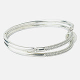 Silver Plated Zircon Womens Kada