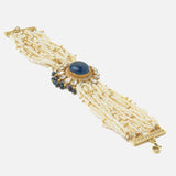 Gold Plated Blue Womens Beaded Bracelet