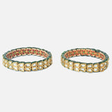 Gold Plated Synthetic Stone Womens Pair of Bangles