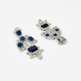 Zia Silver Plated Blue Zircon Womens Pair of Danglers Earrings (Freesize)