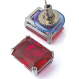 Silver Plated Red Womens Short Necklace Set with Pair of Earrings