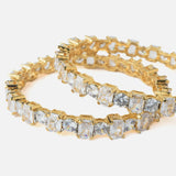 Gold Plated Synthetic Stone Womens Pair of Bangles