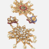 Gold Plated Womens Pair of Dangler Earrings