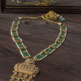 Gold Plated Green Womens Long Necklace