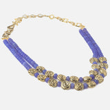 Gold Plated Purple Womens Short Necklace