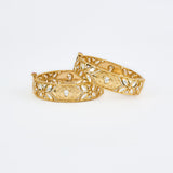 Saadgi Gold Plated White Womens Kundan, Polki Pair of Bangles