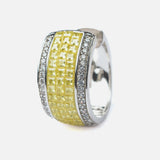 Silver Plated Yellow Womens Pair of Hoop Earrings
