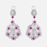 Silver Plated Purple Womens Pair of Chandbali Earrings