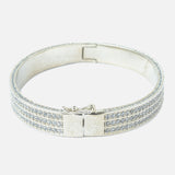 Silver Plated Zircon Womens Kada