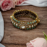Florence Gold Plated Green Womens Zircon Kadas (2.4,2.6)