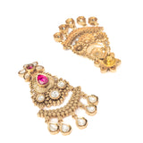 Isvaraah 2.0 Gold Plated Pink Womens Pair of Chandbali Earrings